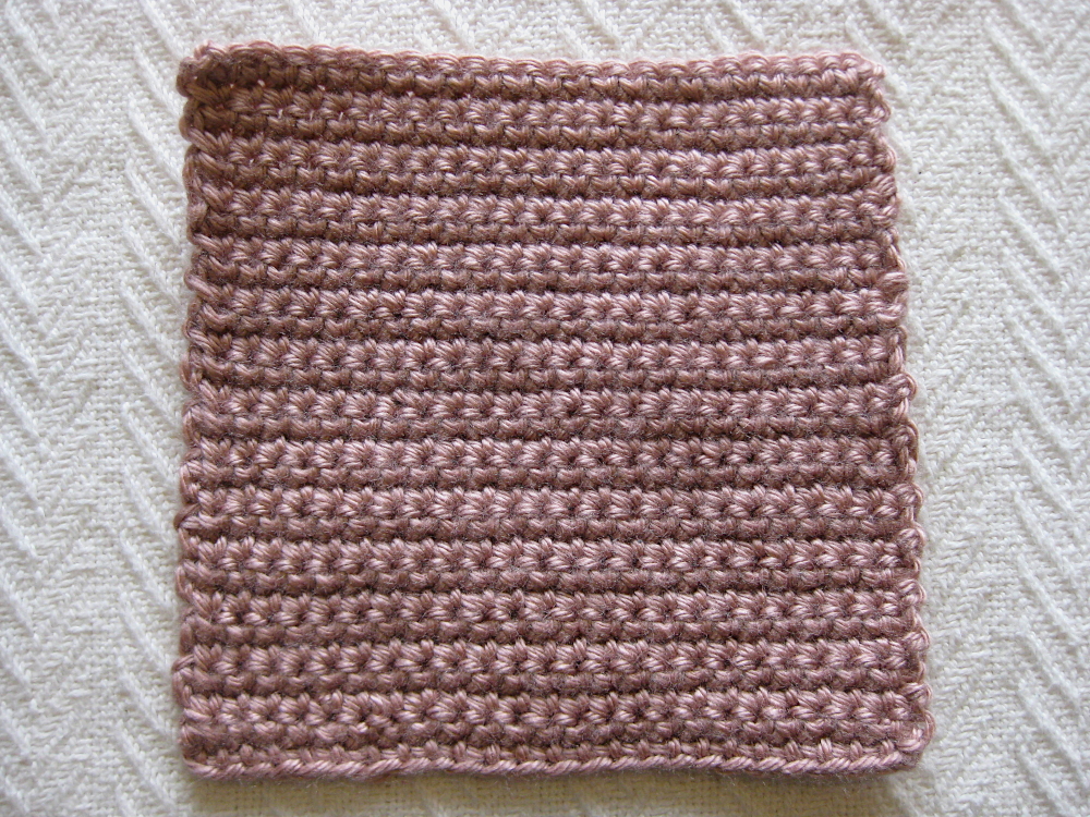 a 6-inch square of single crochet