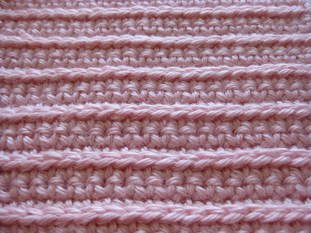 Crochet square, 3 rows sc,1 row ss pattern