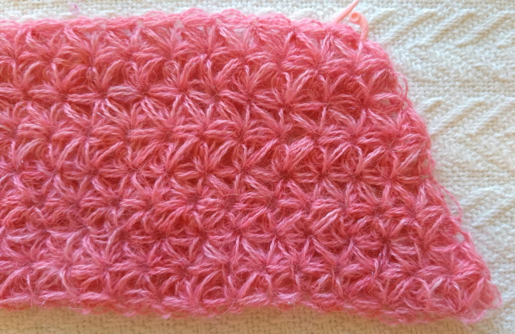Jasmine Stitch Swatch with tapered side