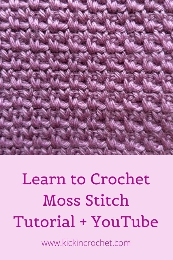 How to Crochet Moss Stitch - Video Tutorial - Kickin Crochet