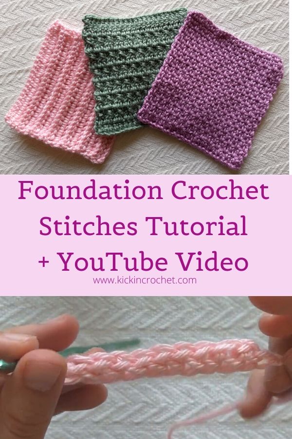 Learn to do Foundation Crochet stitches - foundation single crochet, foundation double crochet, and joining foundation crochet in the round.