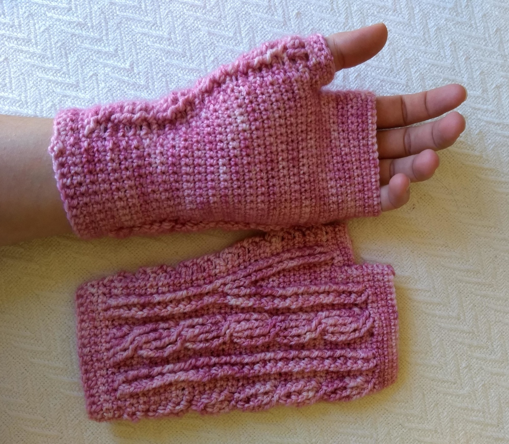 Braided Rose Fingerless Gloves - Kickin Crochet