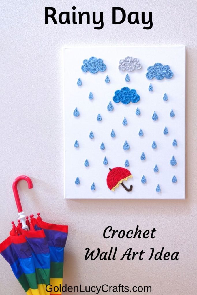 Rainy Day Crochet Wall Art