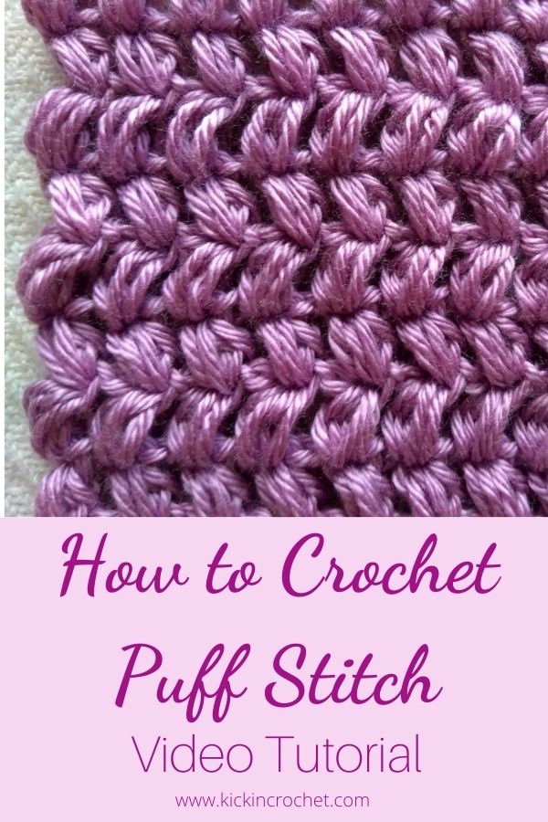 How to Crochet Puff Stitch Pin Image Video Tutorial