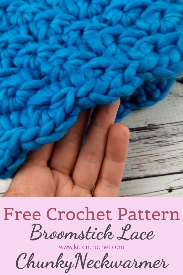 Broomstick Lace Chunky Neckwarmer Free Crochet Pattern - with video tutorial