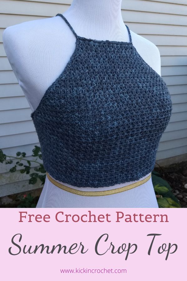 Free Crochet Pattern women's summer crop top pattern medium/large