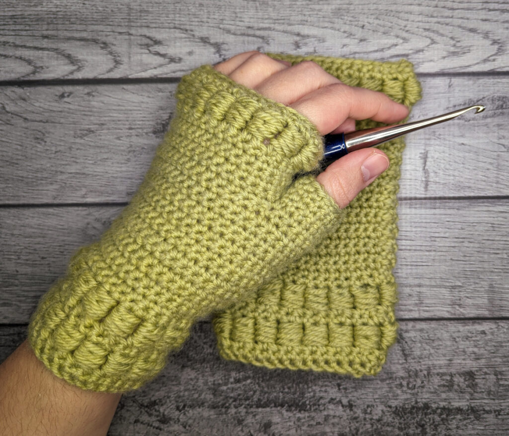 Block Party Fingerless Glove crochet pattern for men and women